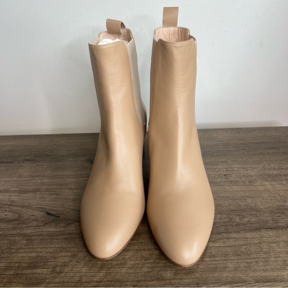 Kahmune Mila Women's Pull On Beige Leather Heeled Bootie Size 39 aka 8.5 #588 - Picture 2 of 10